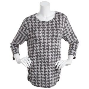 Womens Bonnie Evans‎ Houndstooth 3/4 Sleeve Hacci Tee